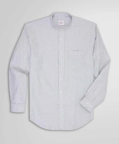 BROOKS BROTHERS コットン オックスフォード バンドカラーシャツ