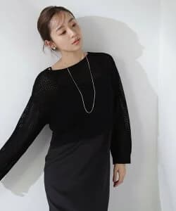 NATURAL BEAUTY BASIC クロップドメッシュニット