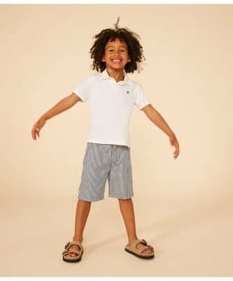 PETIT BATEAU ヒッコリーストライプバミューダパンツ