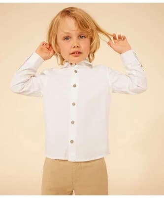 PETIT BATEAU コットンホワイトシャツ