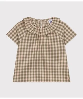 PETIT BATEAU シアサッカー半袖ブラウス