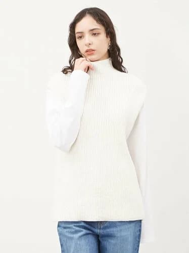 Mila Owen ハイネックニットベスト ロングTシャツSET
