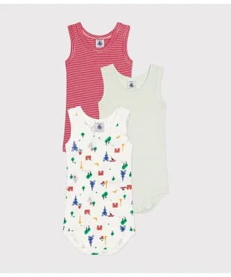 PETIT BATEAU プリントタンクトップボディ3枚組