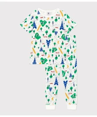 PETIT BATEAU 半袖長ズボンパジャマ