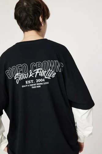 RODEO CROWNS WIDE BOWL ロゴレイヤードL/S Tシャツ