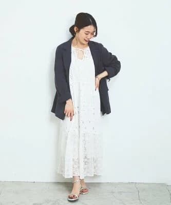 le.coeur blanc ＜手洗い可能＞Fanaka ミックスレースワンピース
