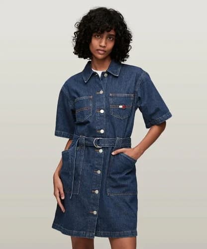 TOMMY JEANS ベルテッドワークウェアワンピース