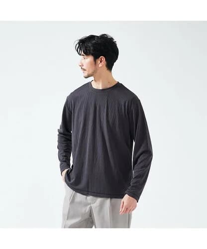 ABAHOUSE LASTWORD 【ストレッチテレコ】長袖Tシャツ