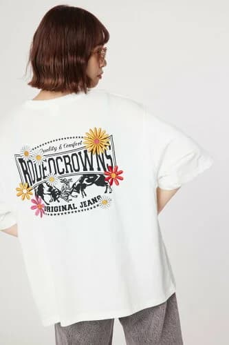 RODEO CROWNS WIDE BOWL Flower Bloom Logo Tシャツ