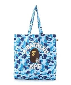 A BATHING APE BAPE CAMO GO APE POINTER COLLEGE TOTE BAG