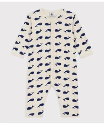 PETIT BATEAU プリント足なしロンパース