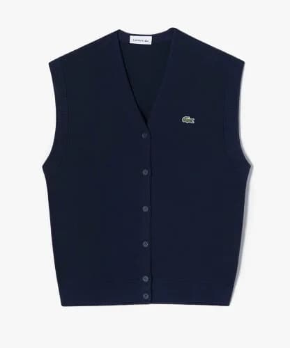 LACOSTE オーガニックコットン ワンポイントロゴ スリーブレスベスト