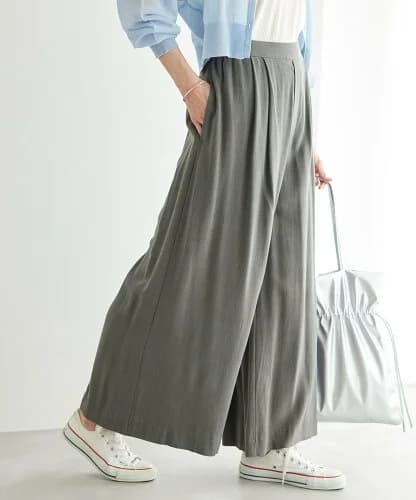 ROPE' PICNIC レーヨン麻混イージーワイドパンツ