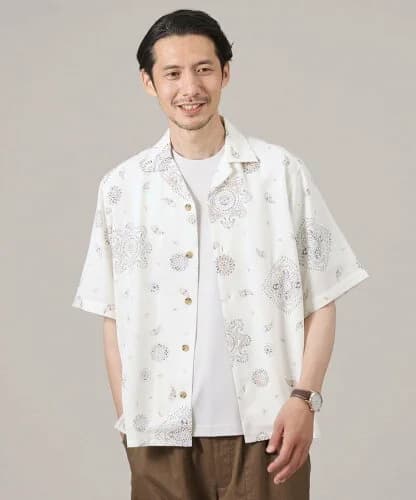 TAKEO KIKUCHI 【ペイズリー紋】オープンカラーシャツ
