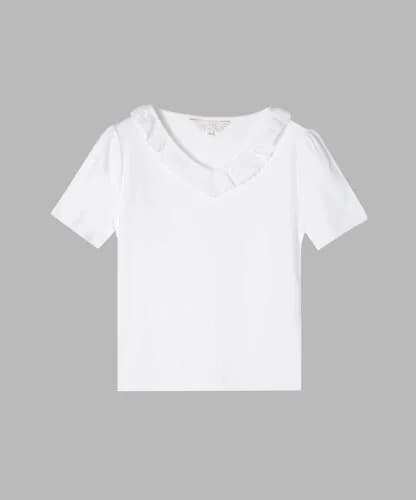 To b. by agnes b. WW08 TS Vネック レース Tシャツ