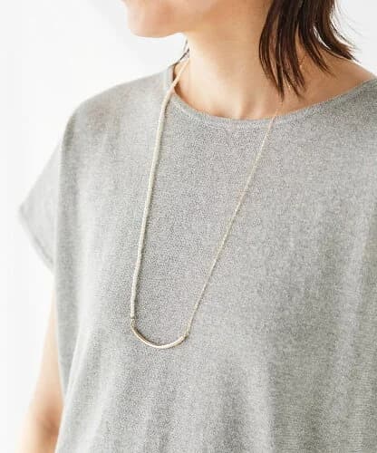 le.coeur blanc パール×チェーンメタルバーネックレス