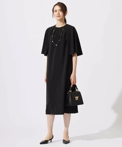 自由区 【カタログ掲載・洗える】ドレープスリーブ ワンピース