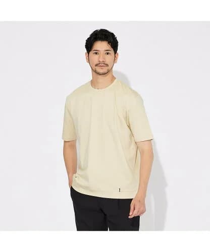 ABAHOUSE 【コットンシルケット】ポンチ クルーネック Tシャツ