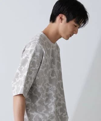 NANO universe 総柄ダンボールワイドTシャツ 半袖