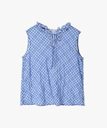 To b. by agnes b. 【セットアップ対応商品】WW22 CHEMISE ギンガム ノースリーブ ブラウス