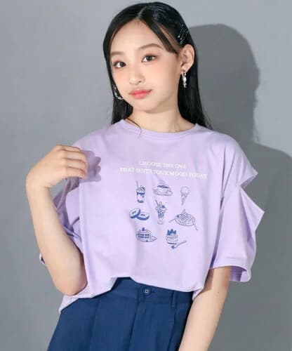ZIDDY 【 ニコ☆プチ 掲載 】【UVカット】肩あきスイーツイラストTシャツ(130~160cm)