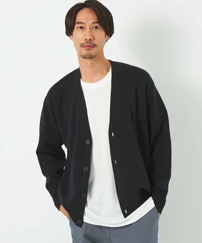 UNITED ARROWS green label relaxing クリアミラノリブ Vネック カーディガン