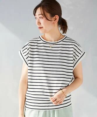 le.coeur blanc ＜手洗い可能＞ロールアップスリーブTシャツ