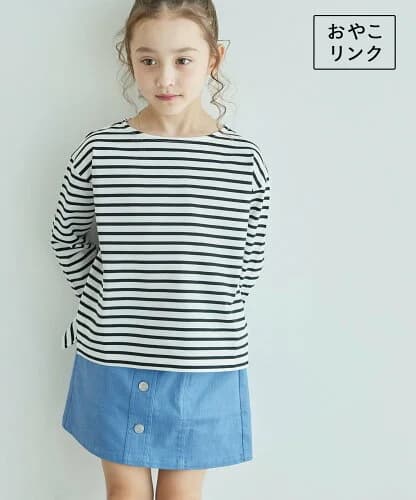 ROPE' PICNIC KIDS 【KIDS】細ボーダー天竺トップス/リンクコーデ・WEB限定サイズ:110cm