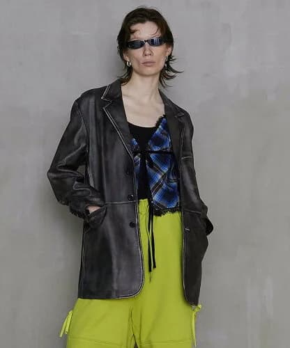 MAISON SPECIAL Leather Tailored Jacket