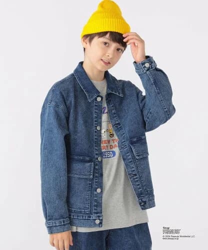 SHIPS KIDS:140~160cm / ジャージー ライク デニム ジャケット