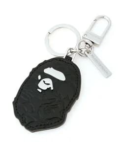 A BATHING APE APE HEAD LEATHER KEY CHAIN