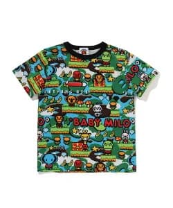 A BATHING APE BABY MILO GAME PATTERN TEE