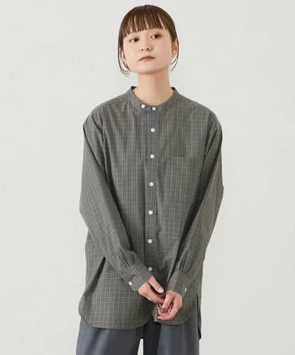 MACKINTOSH PHILOSOPHY GREY LABEL バンドカラーパターンドシャツ