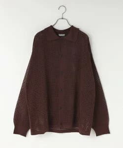 LOWRYS FARM メッシュニットシャツカーデLS