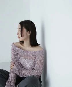 NATURAL BEAUTY BASIC ミックスカラーテープヤーンニット 24AW