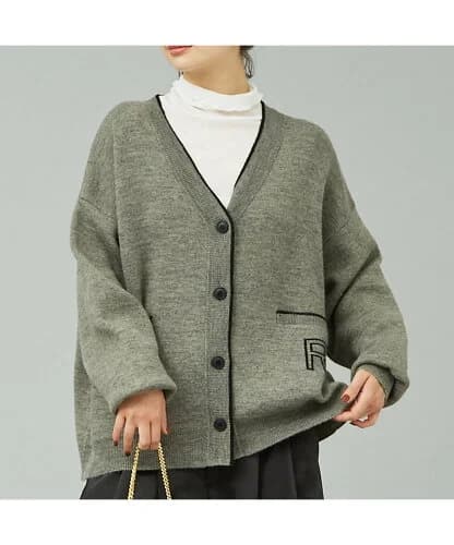 Rouge vif la cle バックロゴニットカーディガン