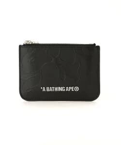 A BATHING APE SOLID CAMO LEATHER POUCH WALLET