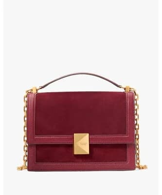 kate spade new york デコ ペブルレザー アンド スエード チェーン ショルダー バッグ