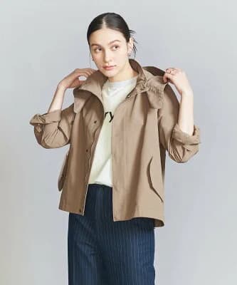 UNITED ARROWS グログランフード マウンテンパーカー -2WAY/撥水加工-