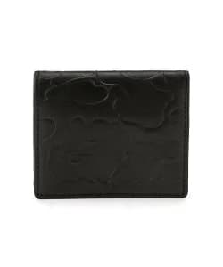 A BATHING APE EMBOSSED LEATHER MINI WALLET