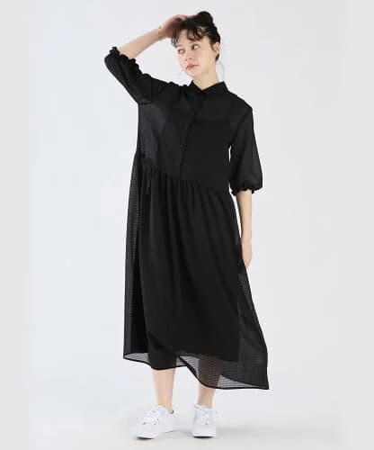 To b. by agnes b. WW54 ROBE シアサッカーワンピース