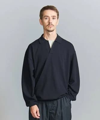 BEAUTY&YOUTH UNITED ARROWS DEO プレーティング スキッパーニット -抗菌・防臭 ウォッシャブル-