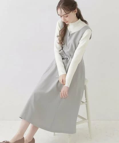 Couture Brooch 【美シルエット・ほろ甘ジャンスカ】フィット&フレアージャンスカ