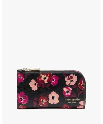 kate spade new york デヴィン フォール ポピーズ スモール スリム バイフォールド ウォレット