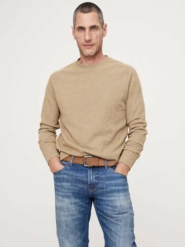 BANANA REPUBLIC スラブ ダブルニット クルーネックTシャツ