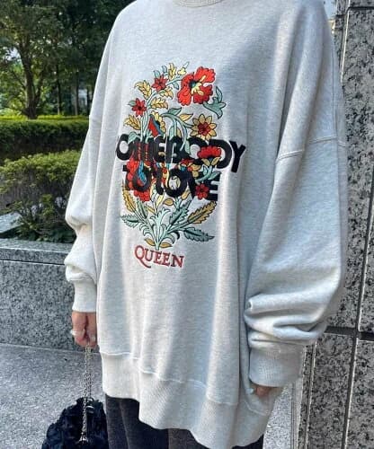 ROSE BUD QUEEN エンブロイダリービッグスウェット