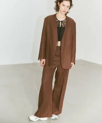 UNITED ARROWS 麻 5ポケット ストレート パンツ