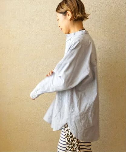 journal standard luxe ポプリンワッシャースタンドカラーシャツ
