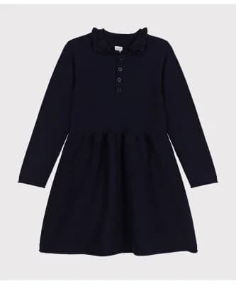 PETIT BATEAU コットンニット長袖ワンピース