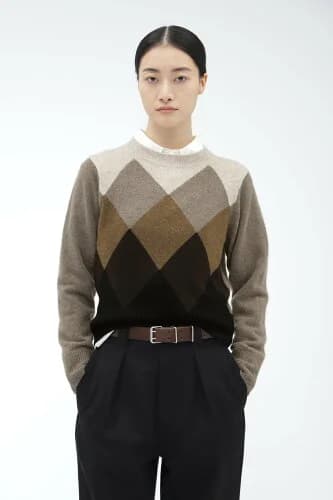 MARGARET HOWELL WOOL CASHMERE ARGYLE